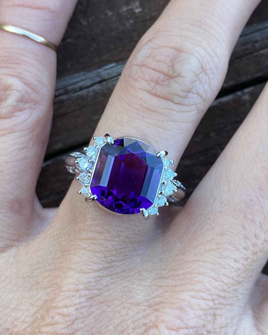 3.5CT Purple Cushion Cut Solitaire Ring | Fashionable Ring For Her | Designer Ring | Unique Ring