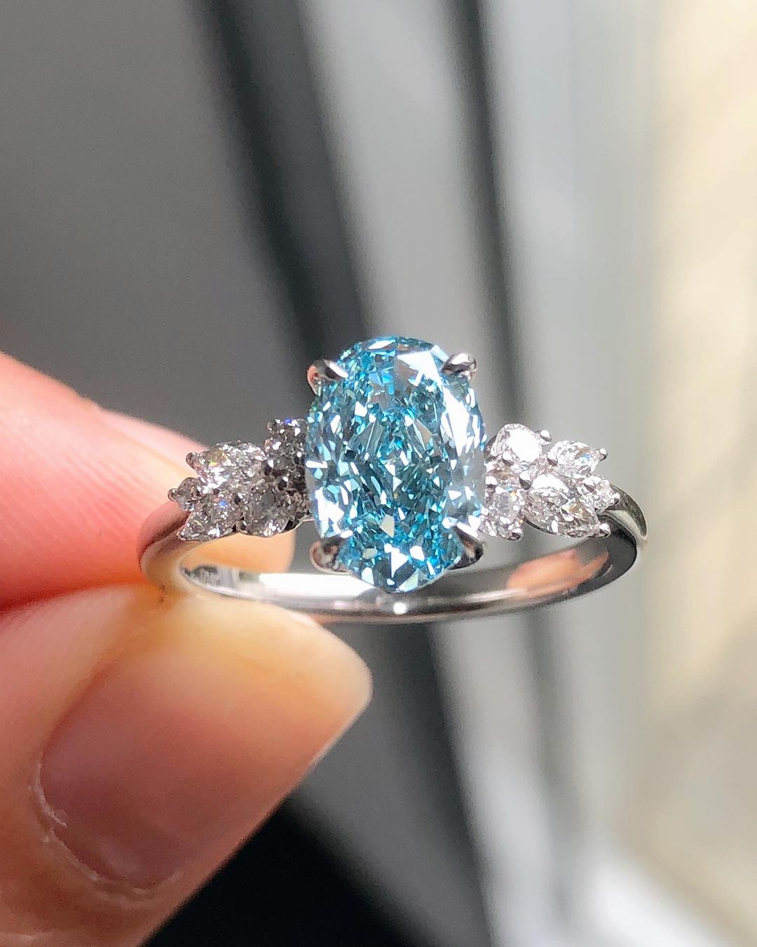 2.8Ct Aquamarine Oval Cut Solitaire Ring | Anniversary Gift Ring For Wife | Special Occasion Ring | Statement Ring