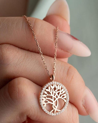 Tree of Round Shape 1.80Ct White Round Cut Pave Pendant | Special Occasion Pendant | Everyday Elegance Pendant | Stylish Pendant For Women