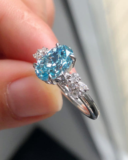 2.8Ct Aquamarine Oval Cut Solitaire Ring | Anniversary Gift Ring For Wife | Special Occasion Ring | Statement Ring