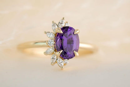 2.8Ct Purple Oval Cut Solitaire Ring | Birthstone Ring For Women | Awesome Ring | Party Wear Ring