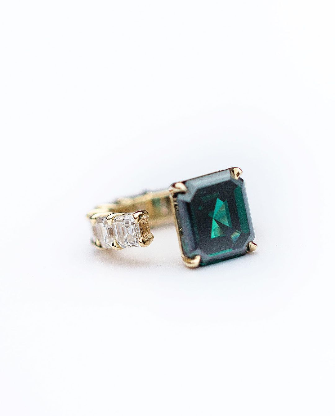 2.8Ct Green Asscher Cut Solitaire Ring | Party Wear Ring For Women | Attractive Ring | Unique Ring