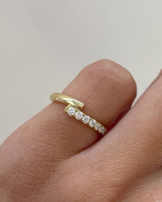 1.50Ct White Round Cut Pave Band Ring | Proposal Band Ring | Daily Wear Band Ring