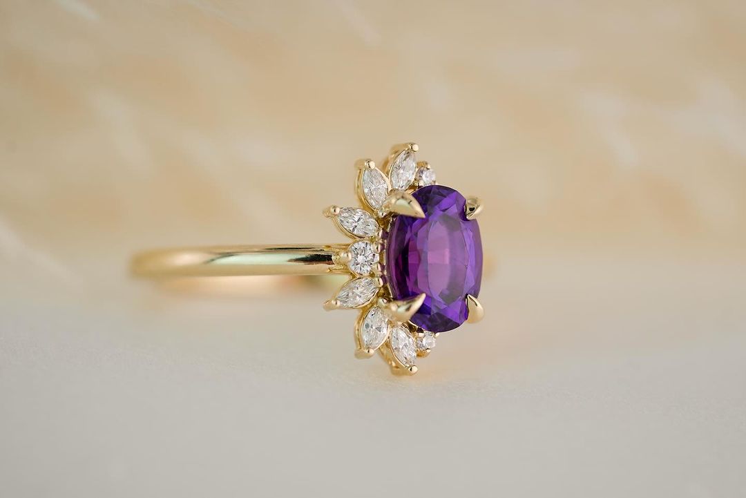 2.8Ct Purple Oval Cut Solitaire Ring | Birthstone Ring For Women | Awesome Ring | Party Wear Ring