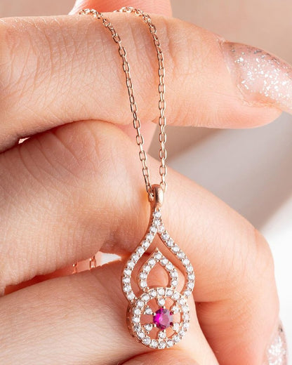 2.50Ct Pink Round Cut Prong Pendant | Wedding Gift Pendant For Women | Bride To Be | Designer Jewelry Piece