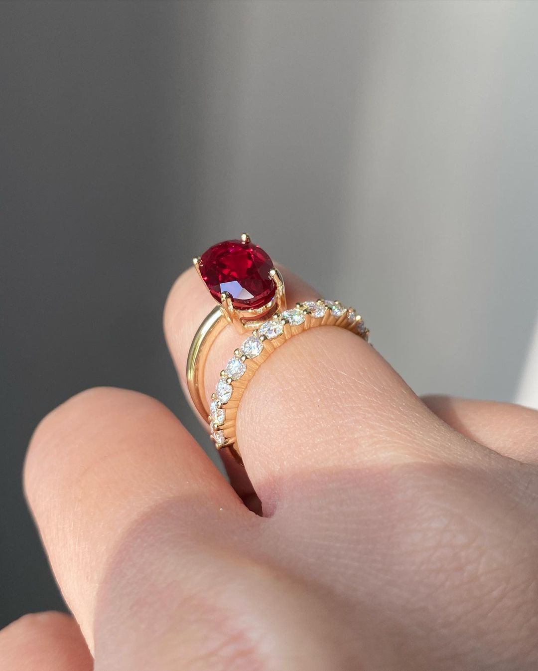 2.8Ct Red Oval Cut Solitaire Ring | Engagement Ring | Designer Ring | Gift For Women