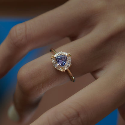 2.5Ct Blue Trillion Cut Solitaire Ring | Birthstone Ring | Modern Bridal Ring | Beautiful Ring