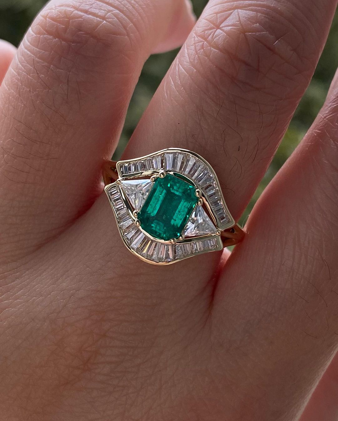 2.70Ct Green Emerald Cut Solitaire Ring | Party Wear Ring For Women | Ice Crushed Ring