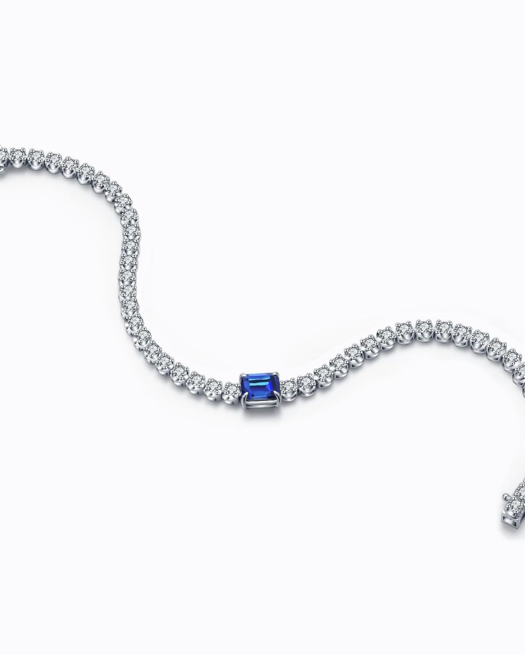 Blue Emerald Brilliant Cut Signity Diamond Tennis Bracelet For Women | Solitaire Tennis Bracelet | Birthday Gift Bracelet For Her