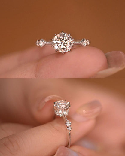 2.2Ct White Round Cut Solitaire Ring| Engagement Ring | Vintage Ring | Promise Ring