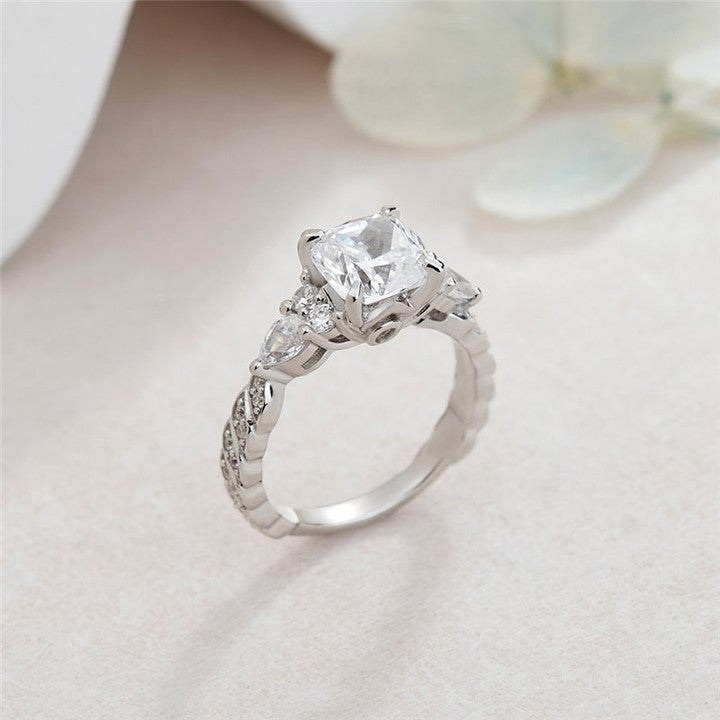 2.6CT White Cushion Cut Solitaire Ring | Engagement Ring For Her | Proposal Ring | Gift For Women