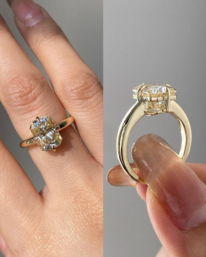 2.5Ct Yellow Radiant Cut Solitaire Ring | Engagement Ring | Forever One Ring | Daily Wear Ring