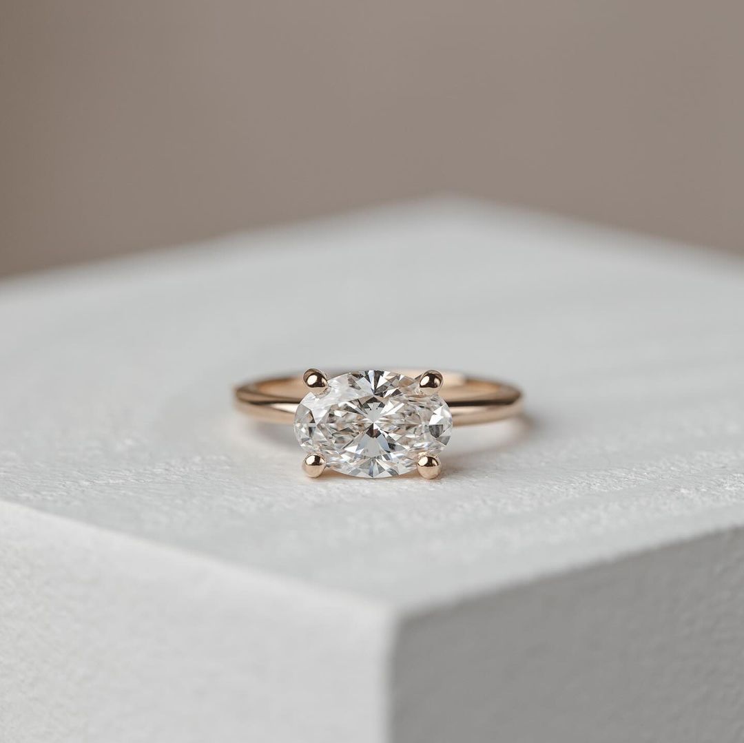 2.2Ct White Oval Cut Solitaire Ring | Delicate Ring | Delicate Solo Diamond Ring | Proposal Ring