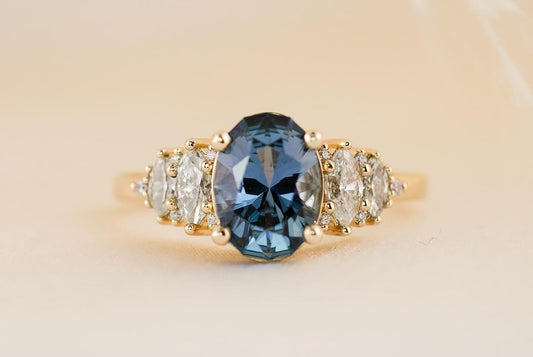 3.4CT Blue Oval Cut Solitaire Ring | Special Occasion Ring | Awesome Ring | Elegant Ring