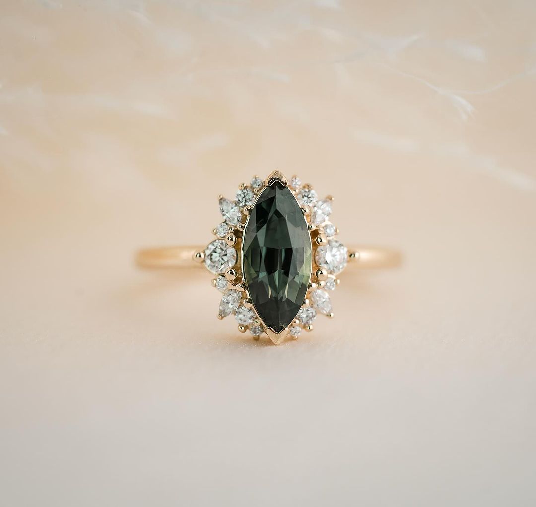 2.5CT Green Marquise Cut Solitaire Ring | Wedding Ring For Bridal | Delicate Ring | Glamorous Ring