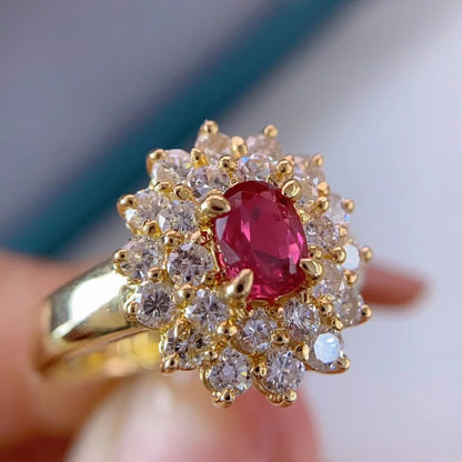 2.8Ct Pink Oval Cut Double Halo Ring | Party Wear Ring | Designer Ring | Special Occasion Ring