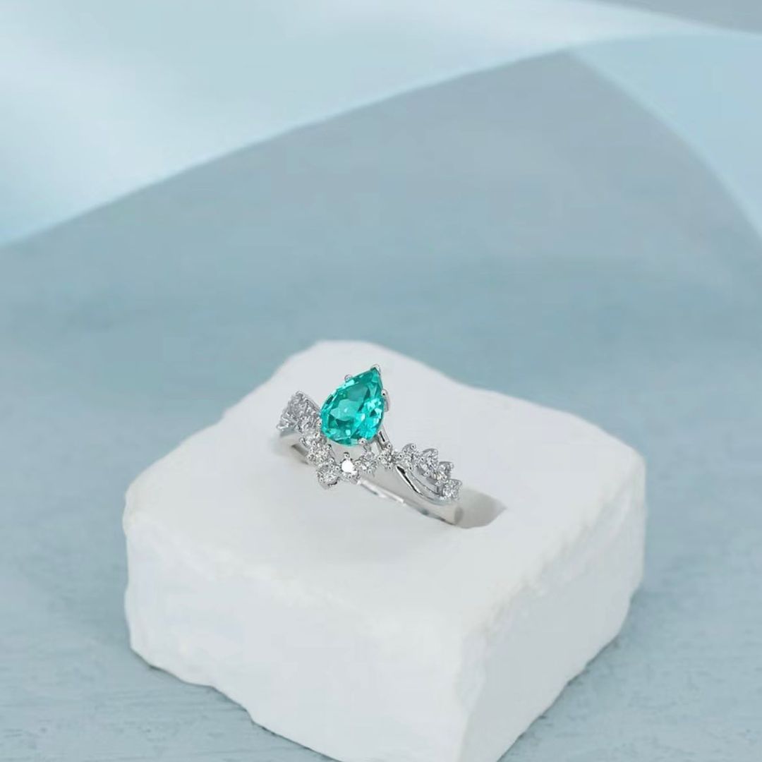 2.4Ct Aquamarine Pear Cut Solitaire Ring | Wedding Ring For Bridal | Attractive Ring | Customize Ring