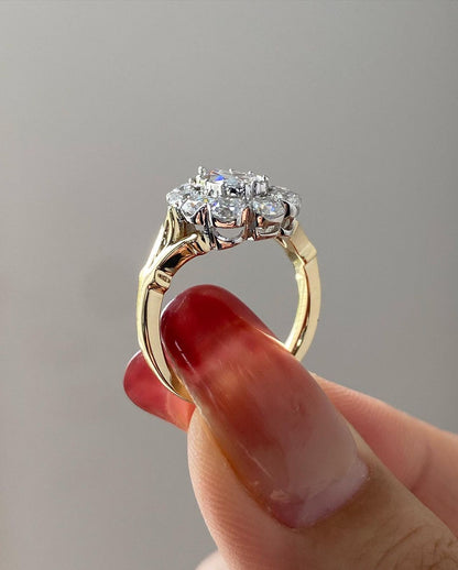 2.1Ct White Pear Cut Halo Ring | Wedding Ring For Bridal | Promise Ring | Modernist Ring