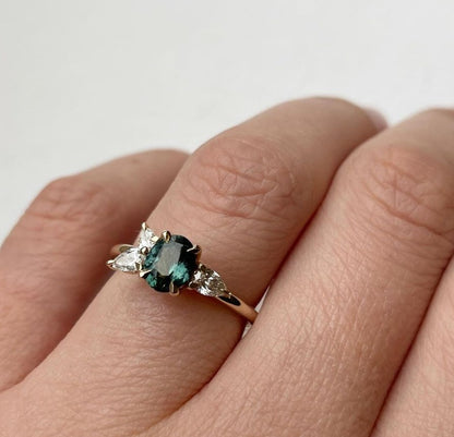 2.55Ct Green Blue Oval Cut Moissanite Solitaire Ring | Anniversary Gift Ring For Her | Proposal Ring For Girlfriend | Gift For Women