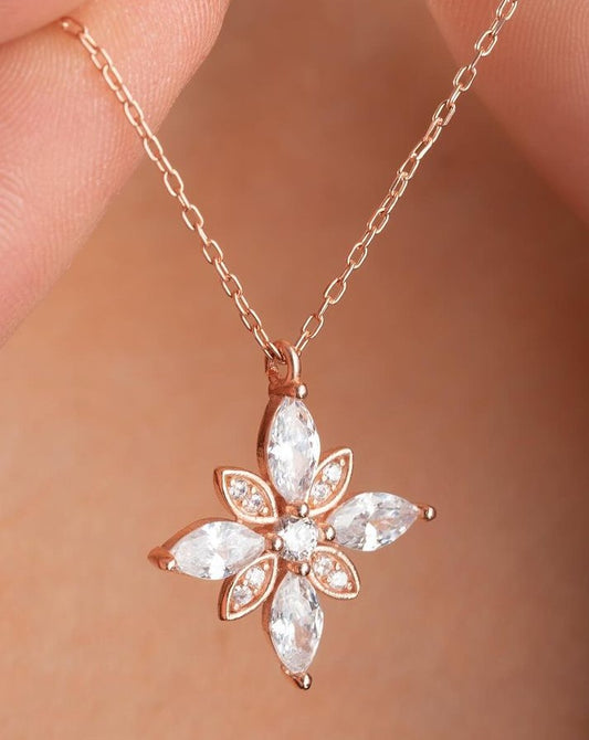 Flower Shape 2.20Ct White Round Cut Prong Pendant | Surprise Gift Pendant | Minimalist Pendant For Her | Stylish Pendant For Women