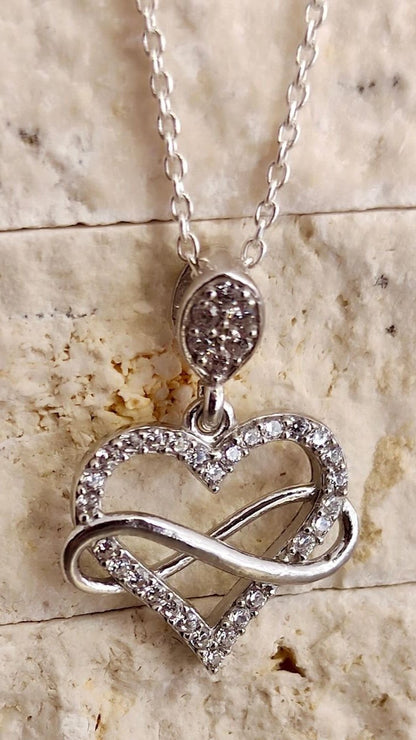 Heart Shape With Infinity 2.55Ct White Round Cut Prong Pendant | Proposal Pendant Pendant | Glamorous Pendant | Special Event Pendant For Women