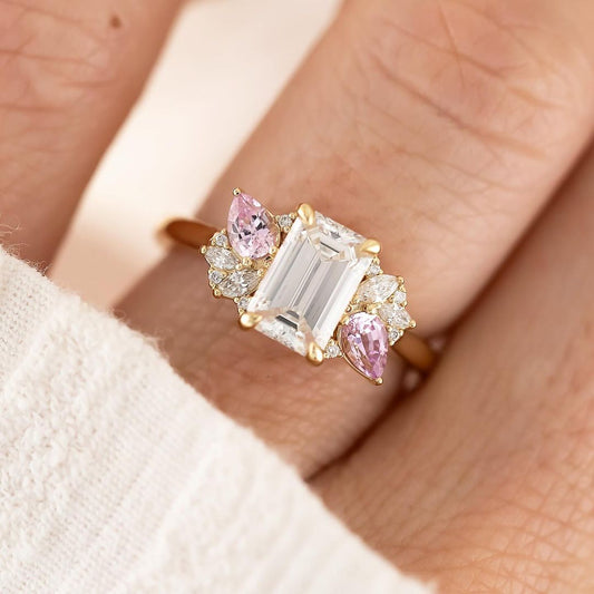 2.8Ct White Emerald Cut Solitaire Ring | Wedding Bridal Ring | Customize Ring | Elegant Ring