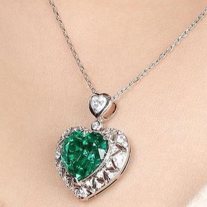 2.85Ct Green Heart Cut Solitaire Pendant | Anniversary Gift Pendant For Wife | Lovely Pendant For Girlfriend | Surprise Gift Pendant For Women