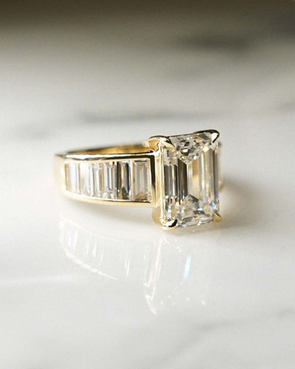 2.8CT White Emerald Cut Solitaire Ring | Birthday Gift Ring For Her | Fine Jewelry For Women | Daily Wear Ring