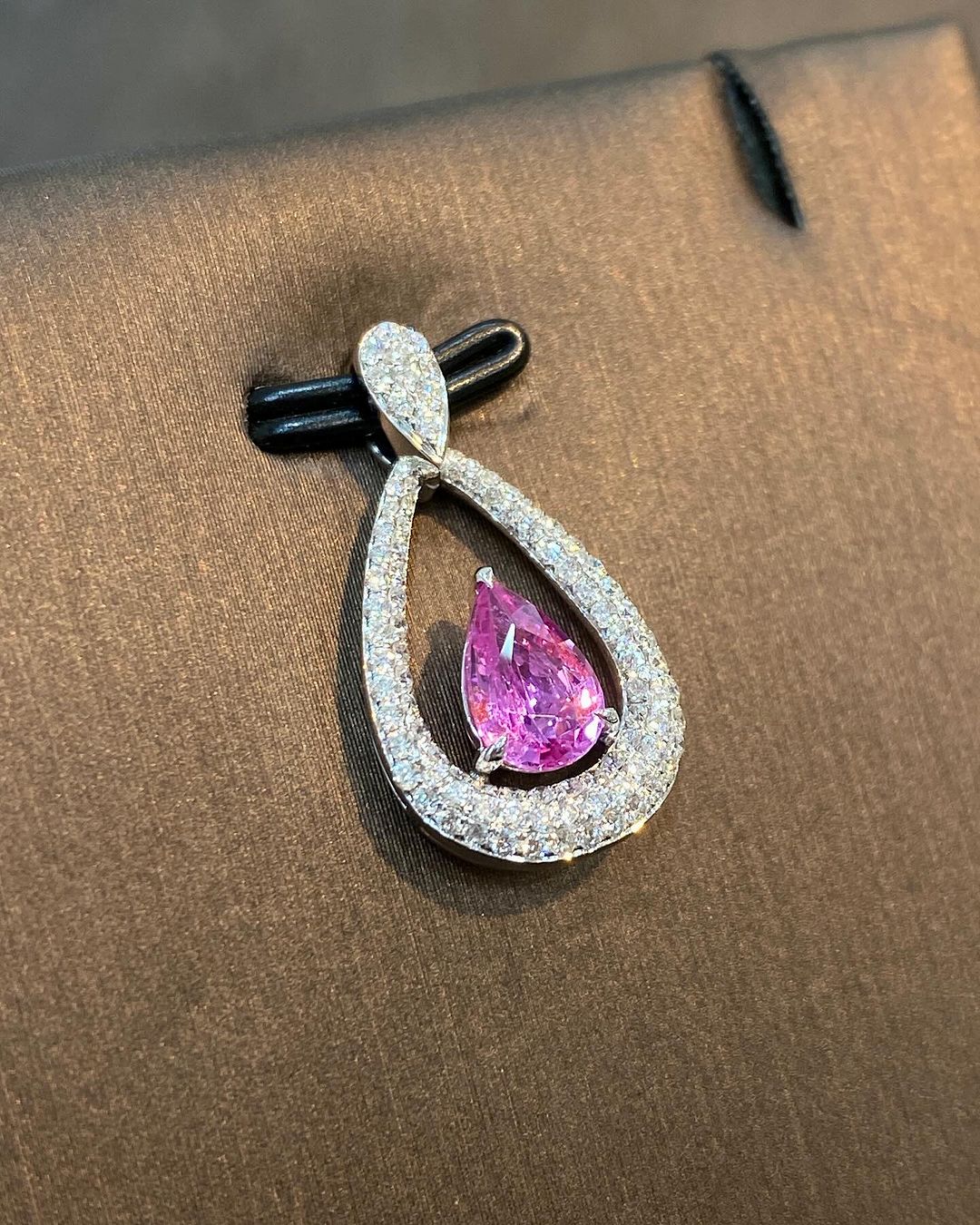 2.80Ct Pink Pear Cut Solitaire Pendant | Party Wear Pendant For Her | Designer Jewelry Piece | Gorgeous Pendant For Women