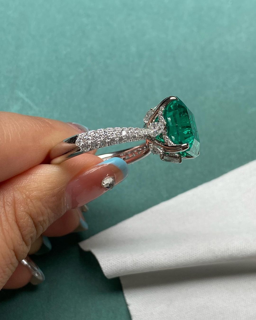 2.8Ct Green Asscher Cut Solitaire Ring For Her | Party Wear Ring For Women | Special Occasion Ring | Fashion Jewelry