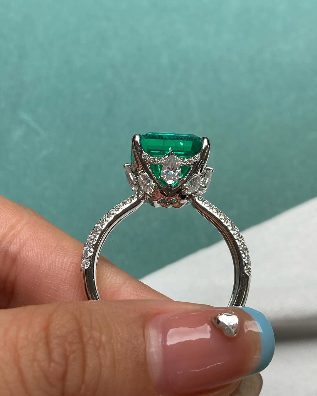 2.8Ct Green Asscher Cut Solitaire Ring For Her | Party Wear Ring For Women | Special Occasion Ring | Fashion Jewelry