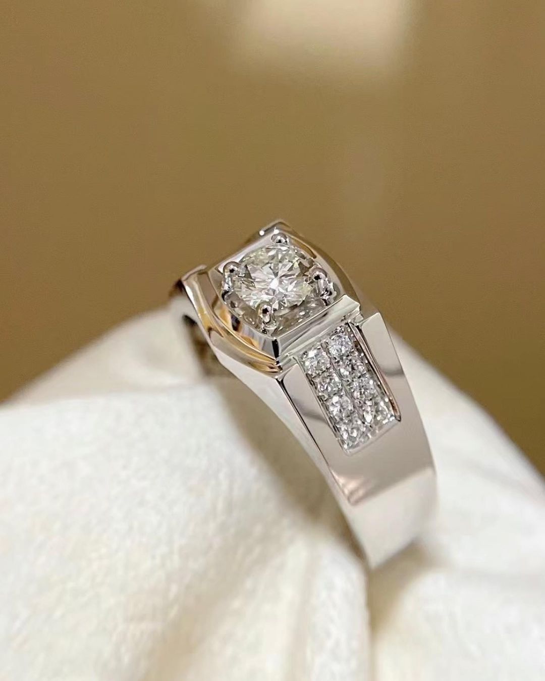 2.6Ct White Round Cut Bezel Set Ring | Engagement Promise Ring For Men | Jewelry Collection | Classic Design Ring