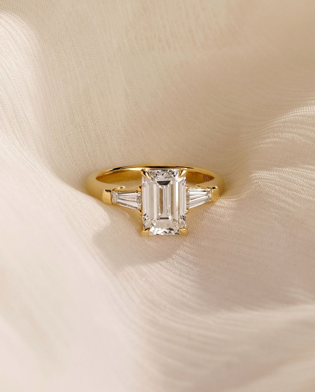 2.4Ct White Emerald Cut Three Stone Ring For Her | Anniversary Gift Ring For Wife | Trilogy Stone Ring For Women | Statement Ring