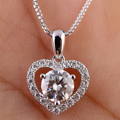 Heart Shape 2.85Ct White Round Cut Solitaire Pendant | Anniversary Gift Pendant For Wife | Lovable Pendant For Women | Gorgeous Pendant