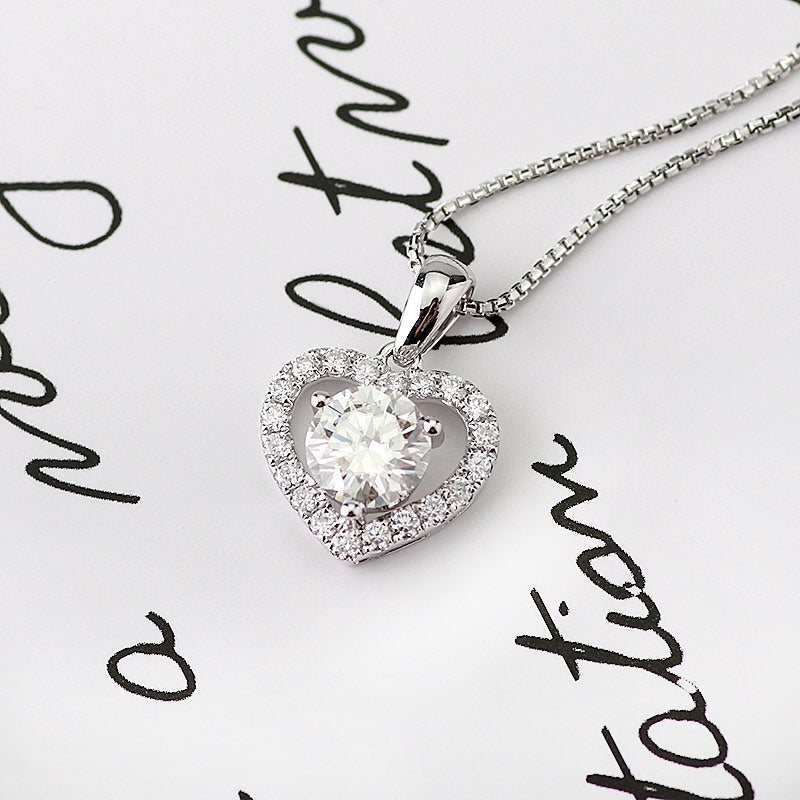 Heart Shape 2.85Ct White Round Cut Solitaire Pendant | Anniversary Gift Pendant For Wife | Lovable Pendant For Women | Gorgeous Pendant