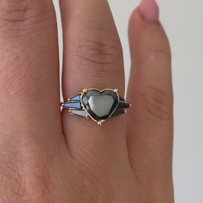 2.4Ct Black Heart Cut Solitaire Ring | Anniversary Gift Ring | Valentine's Day Gift Ring | Attractive Ring