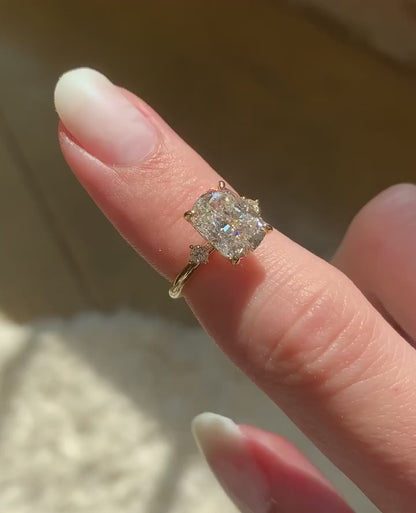2.6Ct White Cushion Cut Solitaire Ring | Engagement Proposal Ring | Unique Ring | Delicate Solo Ring